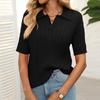 Shirts For Women Tees Blouses Short Sleeve Casual Basic Button Tops Pullover Spring