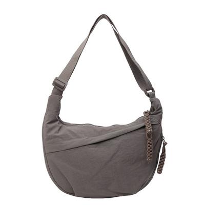 Casual Canvas Crossbody Bags Korean Simplified Large Capacity Sports Hobos Bag Solid Color Lightweight Dumpling Bag Women