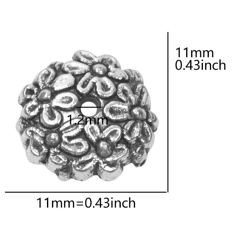 Bouchons de perles en alliage fleurs mélangées pour la fabrication de bijoux Charms Composants pour bijoux DIY Couleur argentée Accessoires vintage faits main