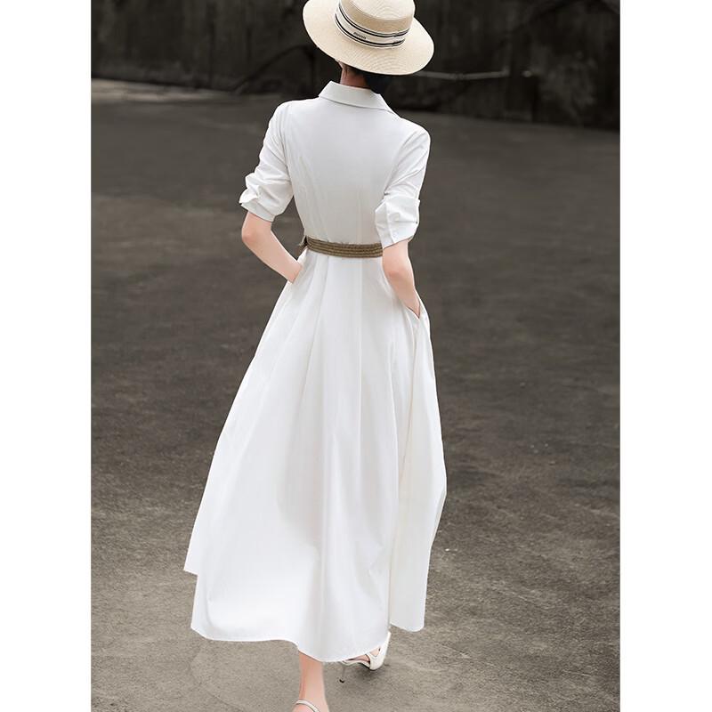 Damen Weißes Pendler-Hemdblusenkleid 2026 Sommerkollektion