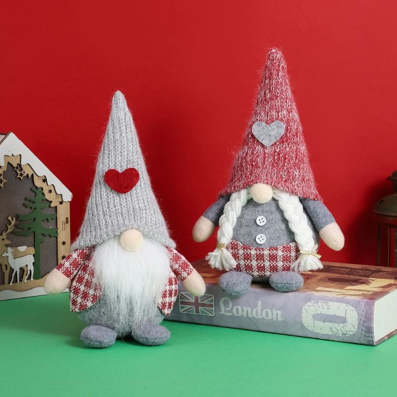 Valentines Day Gnomes Decoration Heart Standing Tomtes for Spring Summer Tiered Tray Ornaments Home Garden Kitchen Gift