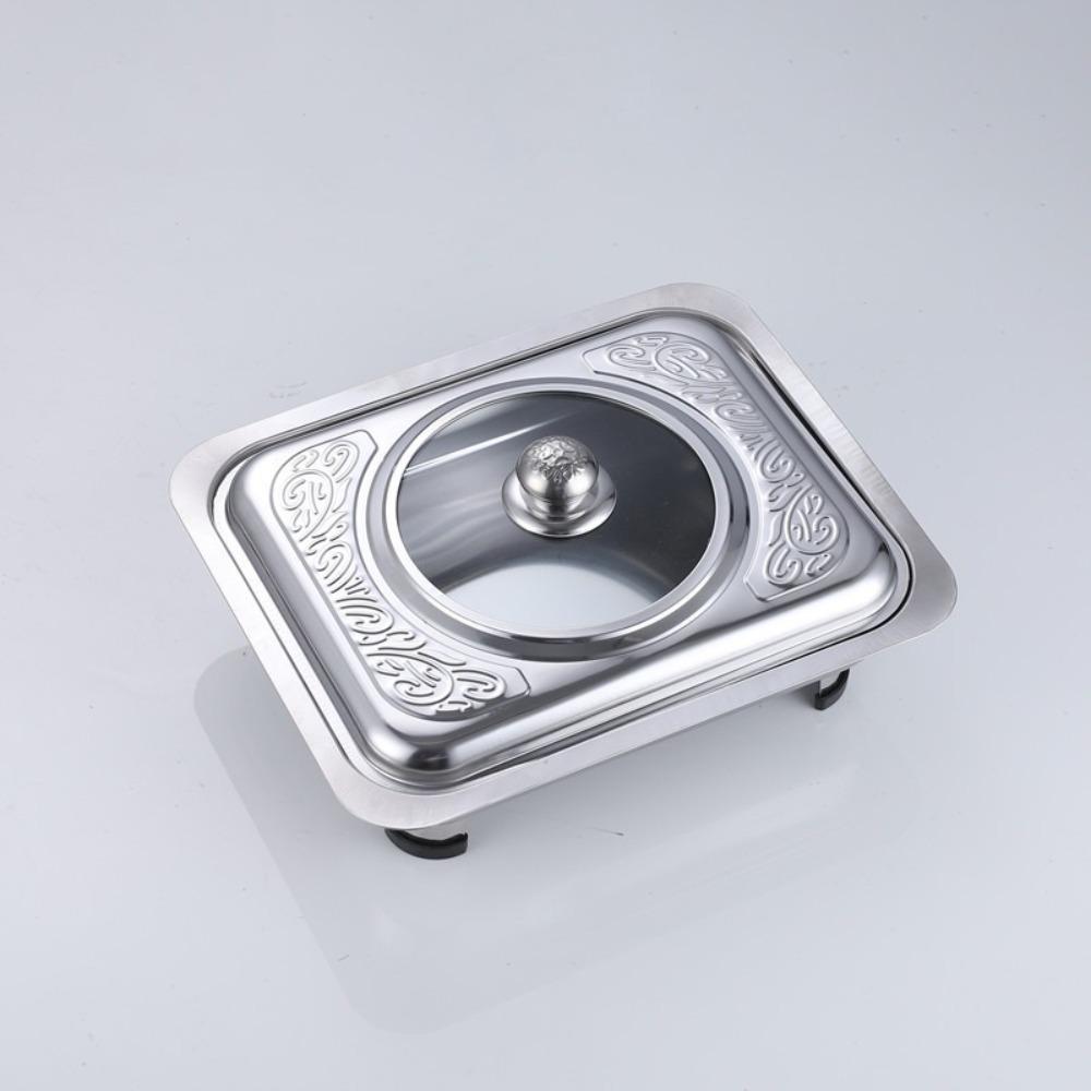 Practical Chafing Dish Food Tray Stainless Steel Metal Pot Pans Serving Plate Foods Holder  Dining