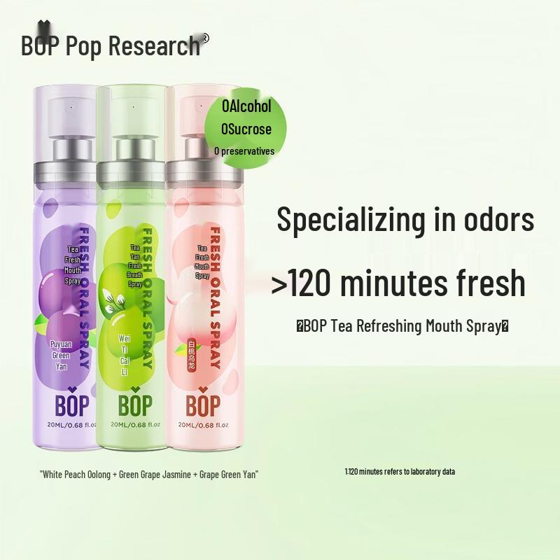 Popu Professional Tea Fresh Oral Spray Assorted Flavors 3-Pack