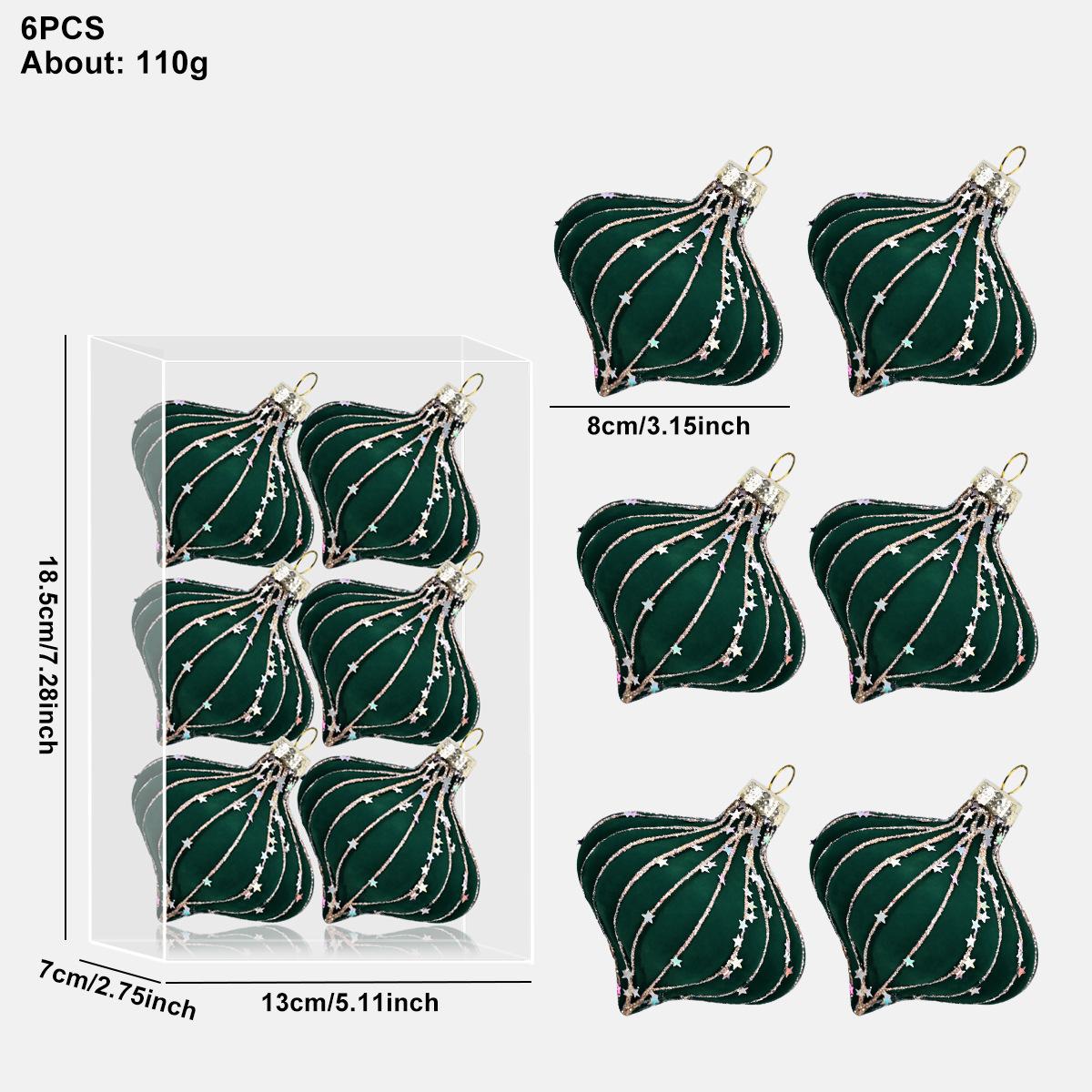 

8cm Velvet Christmas Ball Pendant Flocked Glitter Christmas Hanging Balls Set Reusable Shatterproof Xmas Tree Ornaments