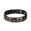 Vinterly Black Blue Bracelets Men Stainless Steel 12mm Wrist Band Magnetic Health Energy Magnet Benefits Jewelry Male Germanium