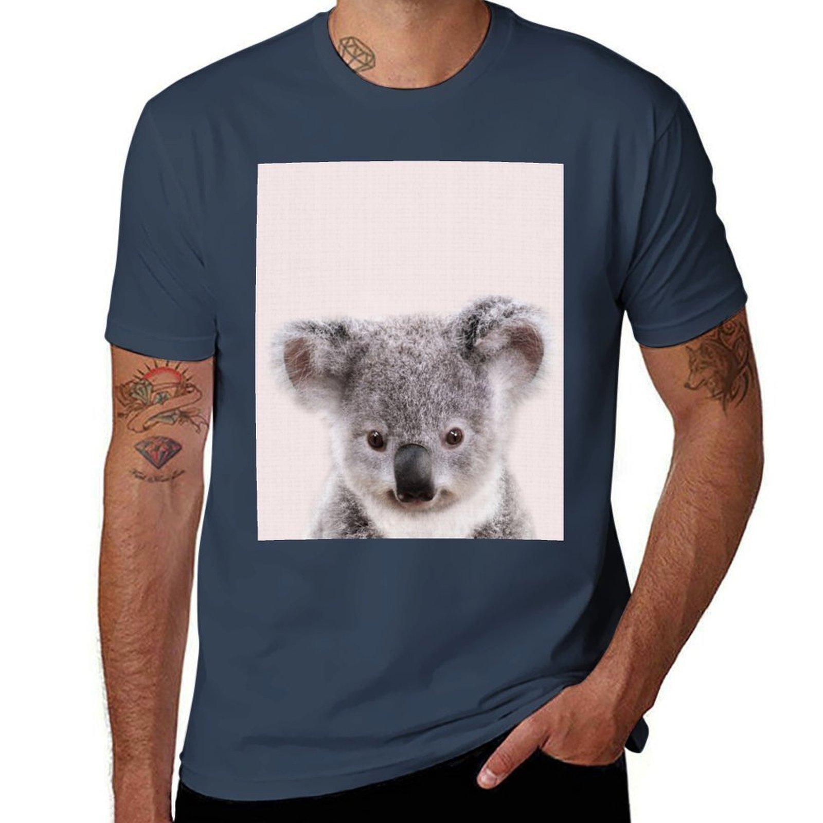 

Baby Koala With Pink Background Baby Animals Art Print by Synplus TShirt Big and Tall Casual TShirt S