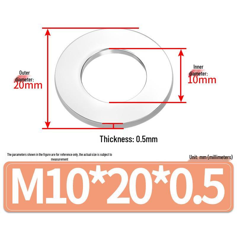 Jin Juntai Thick & Thin Stainless Steel Flat Washer, Round M10-M36