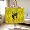 Al-Ittihad Club Logo Aufdruck Flanelldecke Hohe Qualität Warm Bequem Decke für Alle Jahreszeiten Perfekt für Geschenke Heimdekoration