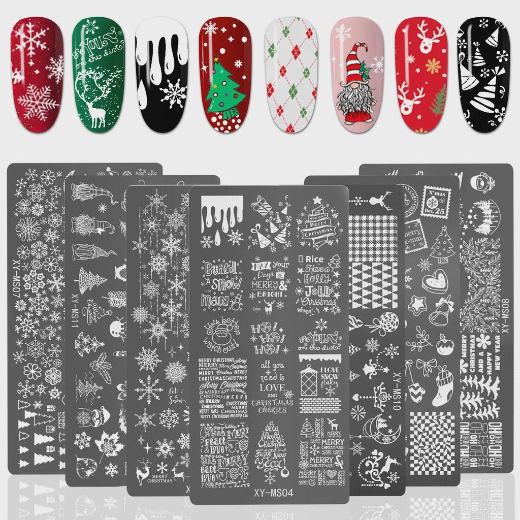Christmas Series Snowflake Nail Art Transfer Tool - Printed Steel Plate with Transparent Film