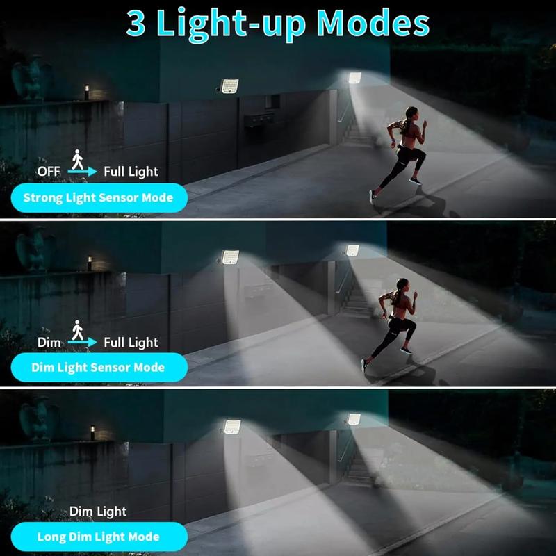 256 LED Solar Outdoor Lights with Motion Sensor 5m Cable IP65 Waterproof Flood Security Lights for Yard Garage Lighting