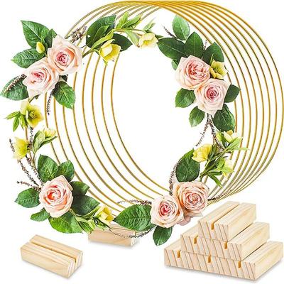 10-50cm Gold Metal Flowers Hoops Iron Flowers Hoop Round Rings  Table Centerpiece Decoration