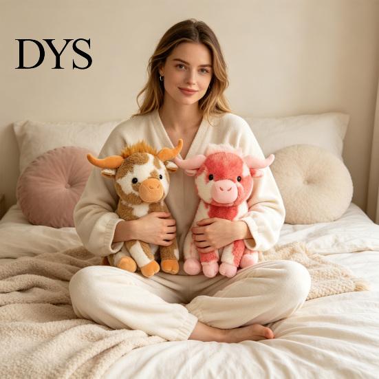 Soft Stuffed Animal Toy Highland Cow Toy, Plush Scottish Cattle Doll, Holiday Gift for Children Cute Farm Doll Present Adults Kids Boys Girls Washable