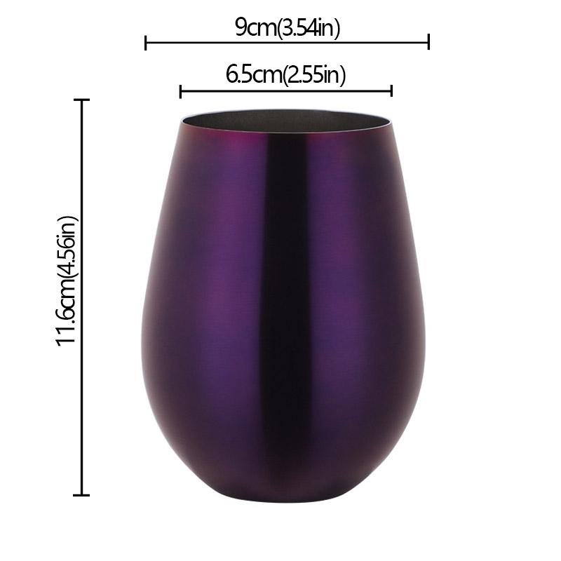500ml Stainless Steel Single Layer Titanium Plating Wine Glasses Beer Milk Cup Drinking Mug Big Belly Water Cup Bar Supplies