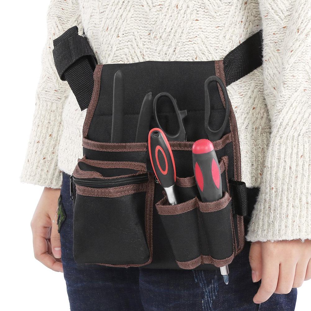 Multifunctional Electrician Tool Bag Waist Pocket Pouch Belt Storage Holder Black