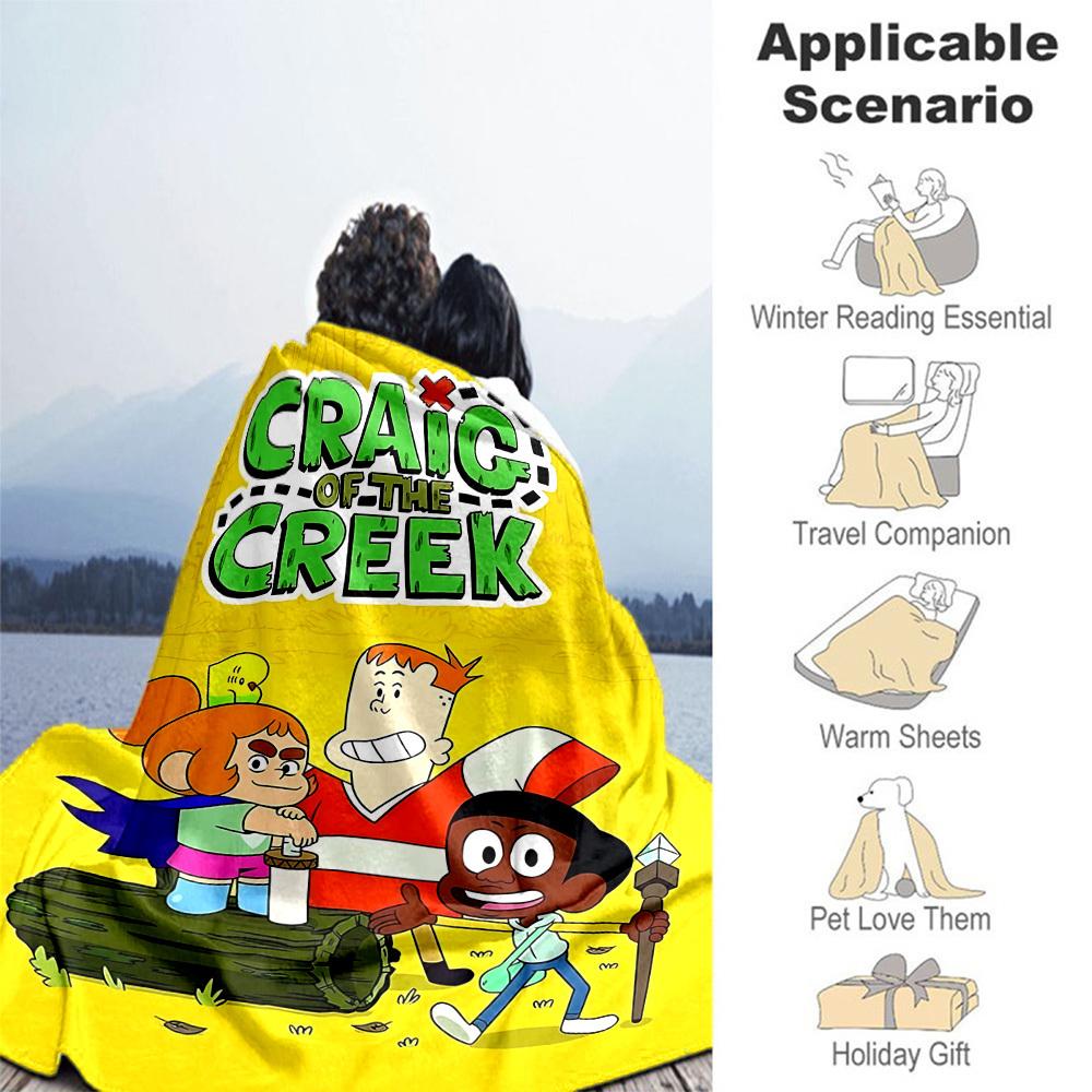 1pc Craig of the Creek Outdoor Blanket Lightweight Flannel, All-Season Use for Sofa, Bed, Travel, Camping, Living Room, Office, Couch096