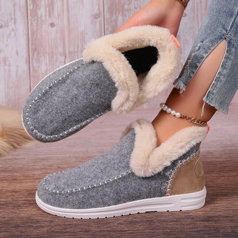 Men's Shoes Fashion Warm Outdoor Fluffy Slippers Winter Fur Snow Boots Men House
