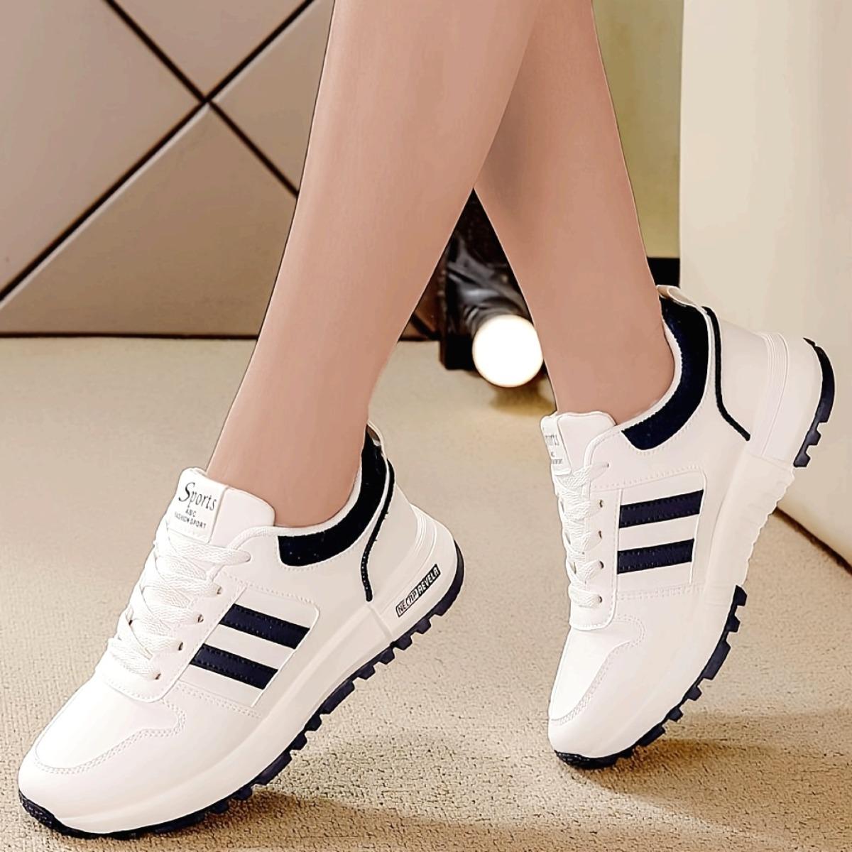 

Ladies Breathable Mesh Sneakers - Lightweight and Comfortable Lace-up Casual Shoes, Suitable for All Seasons, with Soft Soles 35