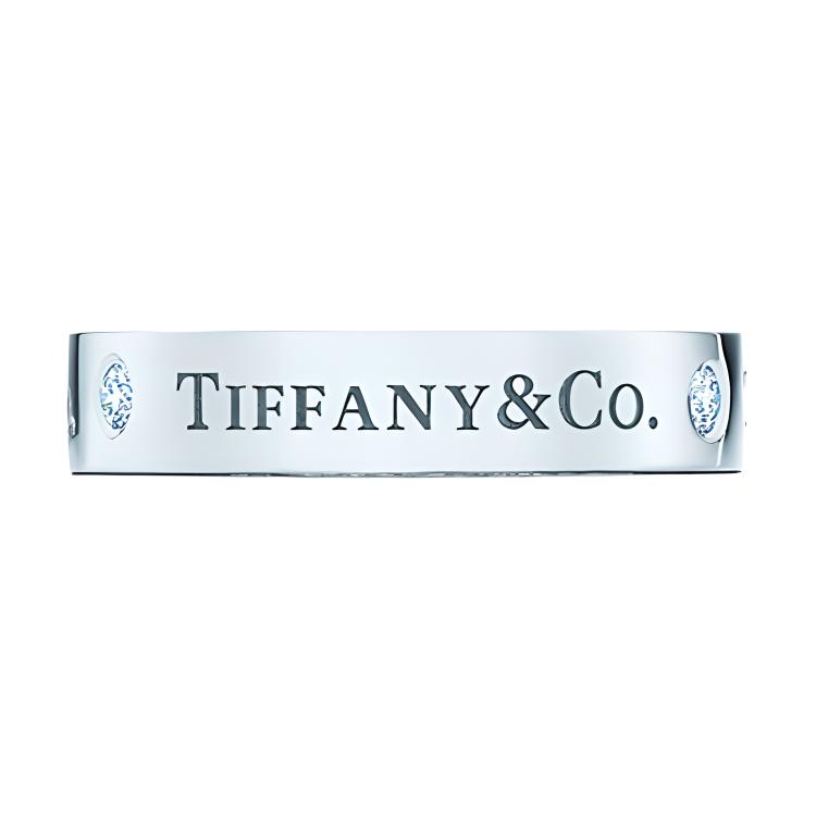 

Tiffany & Co. ® Колекція 4 мм Платинове кільце з діамантом Жіночі кільця GRP07648 Box+Shopping Bag,8.5