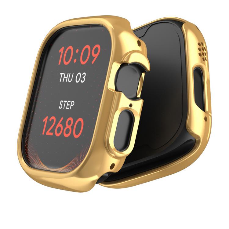 Electroplated PC Hollow Frame Protective Case for Apple Watch 1-8/Ultra