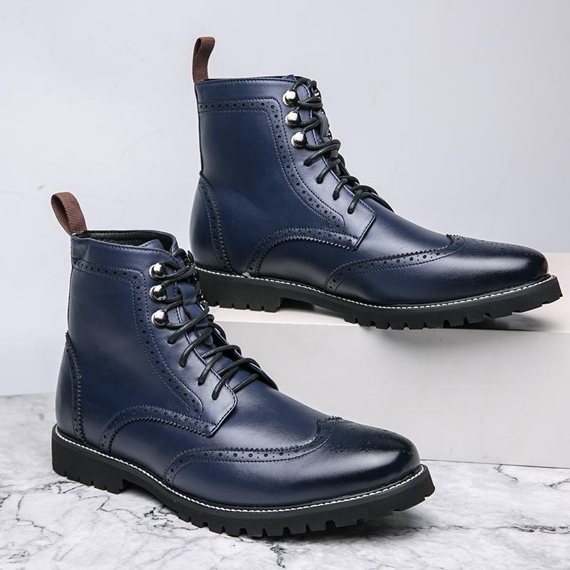 Mode Klassische Marke Herren High Top Workwear Schuhe Dicke Sohle Trendige Herren Business Casual Schuhe Vielseitige Hübsche Motorradstiefel