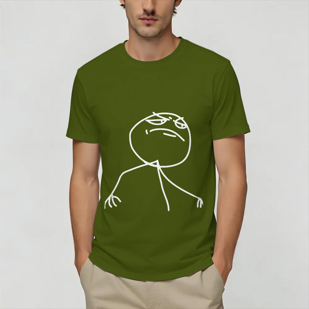 Rage Comic Trollfac Pure Cotton Tshirt For Male Beach Streetwear Tshirts O Neck Trendy Cool Tees Oversize Print Tops