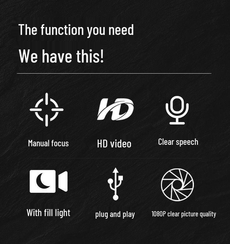 Webcam USB ad Alta Definizione con Microfono per Lezioni Online e Live Streaming, Installazione Senza Driver