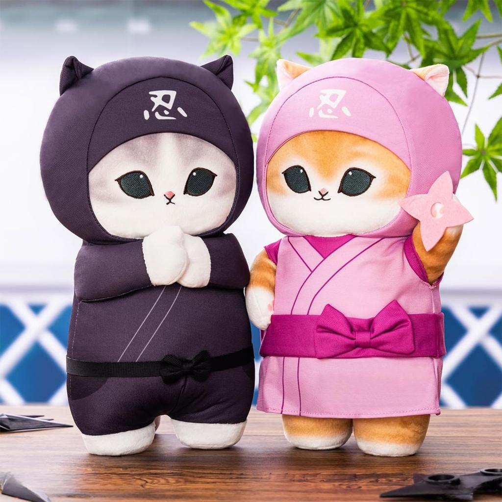 mofusand Ninja Nyan Big Plush Toy, Mofusand Juno, 2 Types, Approx. 28cm (Pink)