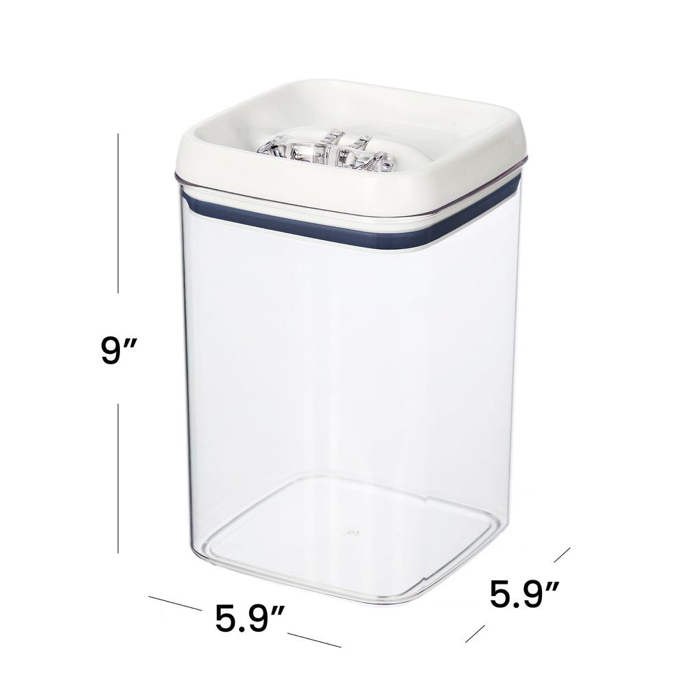 Flip-Tite Square Food Storage Canister 13.8 Cup Airtight Easy Open Lid BPA Free Durable Plastic Ideal Pantry Kitchen