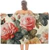 Asciugamano da Spiaggia Senza Sabbia Coperta da Spiaggia Sovradimensionata, Asciugamani da Bagno Floreali Vintage Asciugamano ad Asciugatura Rapida Asciugamani Leggeri da Piscina per Adulti