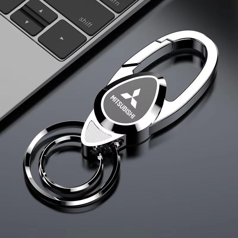 New Metal Car Emblem Keychain Anti-loss Keyring Interior Accessories For Mitsubishi Ralliart 2010 2022 Lancer Ralli Art 9 10 Asx RO4