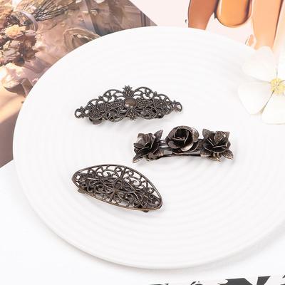 Moda Vintage Nakrycie Głowy Stylizacja Klips Boczny Damska Biżuteria do Włosów Brązowy Klips do Włosów Spinka do Włosów Sprężynowe Klipsy do Włosów Spinki do Włosów