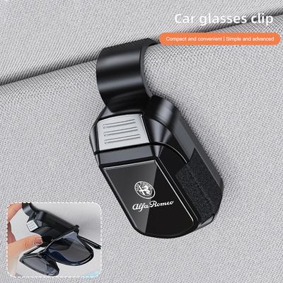 Car Sunglasses Clip Sun Visor Glasses Holder Card Ticket Holder For MiTo 147 Giulia 156 159 Stelvio Giulietta Disco