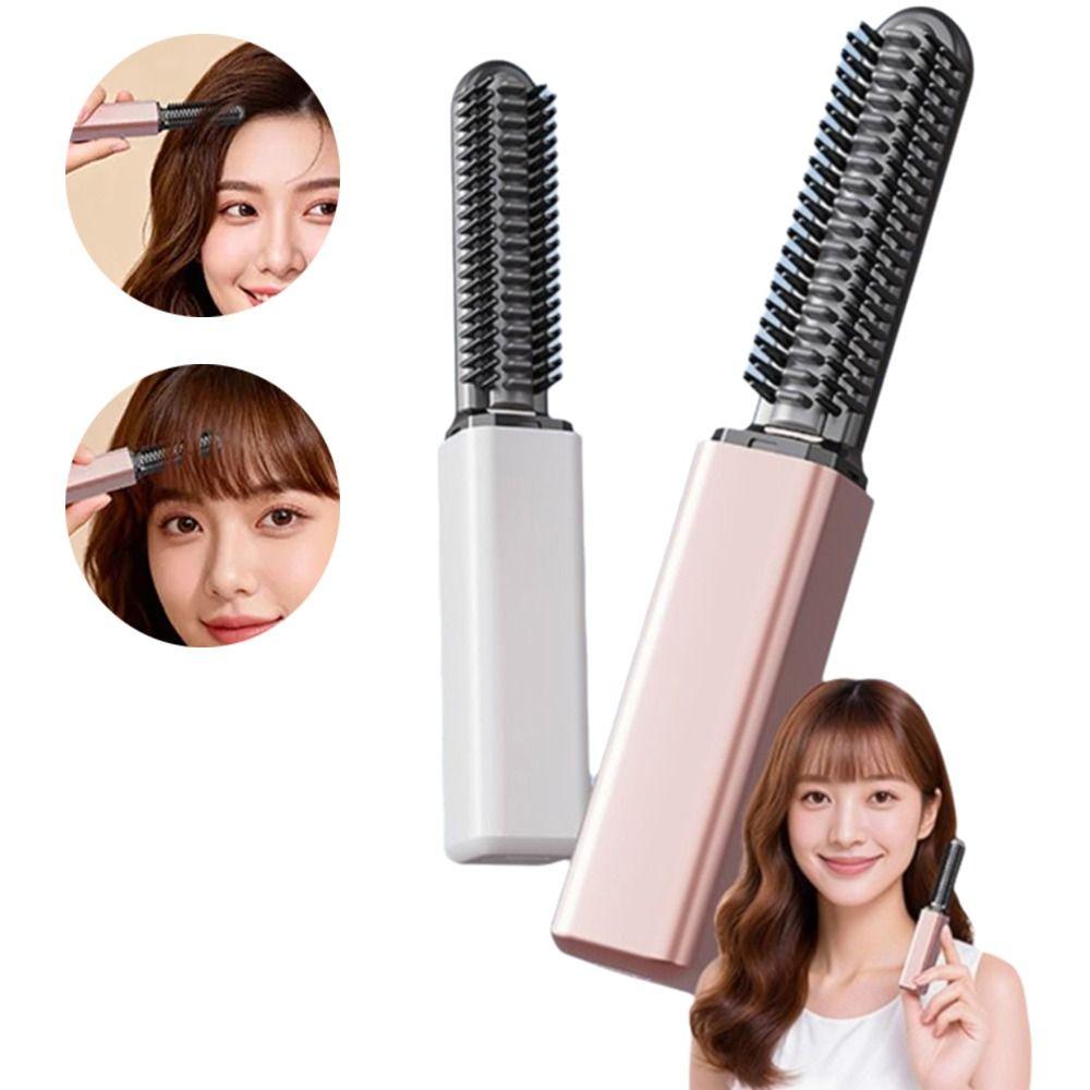 USB Charging Wireless Bangs Comb Fast Heating Portable Hair Straightener Holiday