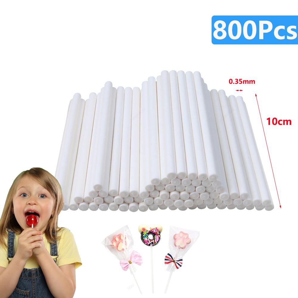 20-1500Pcs Solid Core White Paper Lollipop Sticks for Party Dining Chocolate Sugar Candy Lolly Pop Sucker Sticks Cake Pop Stick