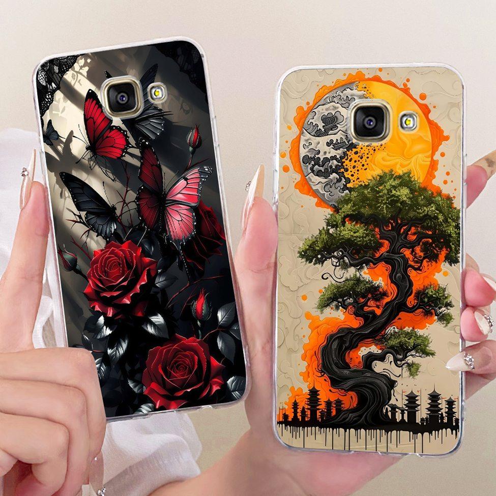 Clear For Samsung A3 2016 Case SM-A310F Cute Cat Fashion Butterfly Funny 2D Painted Casing For Samsung Galaxy A3 2016 Cover