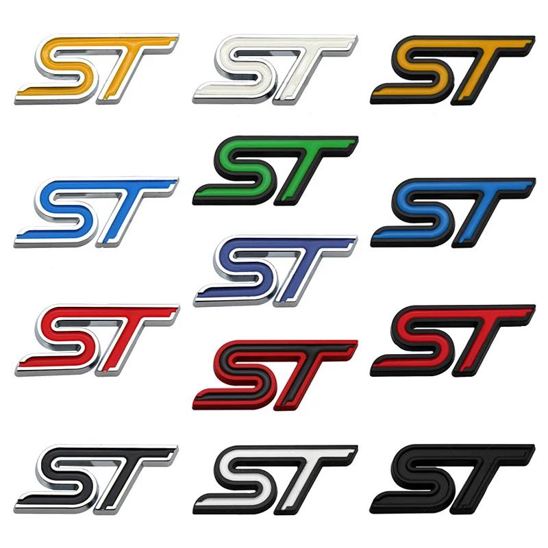 Metal ST Logo Badge Car Rear Trunk Whole Body Emblem Sticker for F-o-r-d MK2 MK3 MK4 MK5 MK7