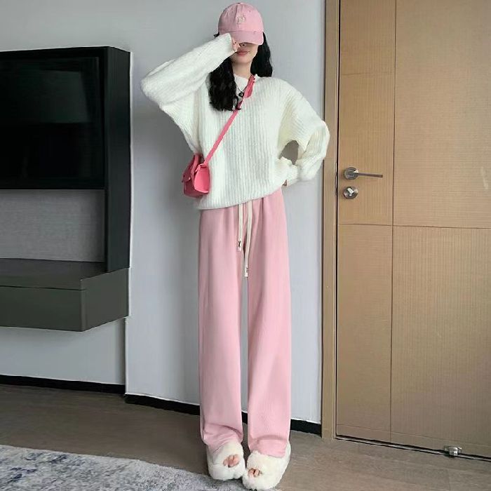 High-end Wide-leg Casual Pants Women's Autumn New High-waisted Straight-leg Loose Pants