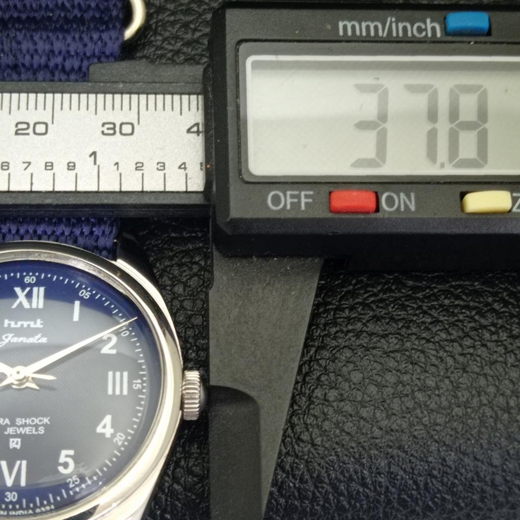 VINTAGE HMT JANATA HAND-WINDING INDIAN MENS BLUE COLOR DIAL WATCH a700075-5 R201-a700075