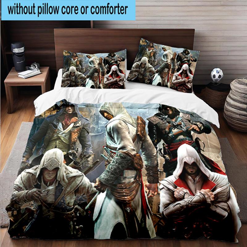 1PC Assass Warrior 3pcs Bedding,Including 1pc Duvet Cover And 2pcs Pillowcases Perfect for Christmas,Ideal for Bedroom, Dormitory