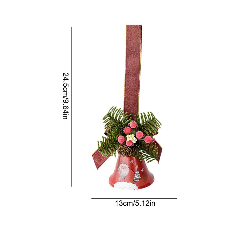 2025 Christmas Rustic Jingle Bell In Metal Pine Needle Christmas Bell Garland Ornament Indoor Outdoor Christmas Tree Pendant