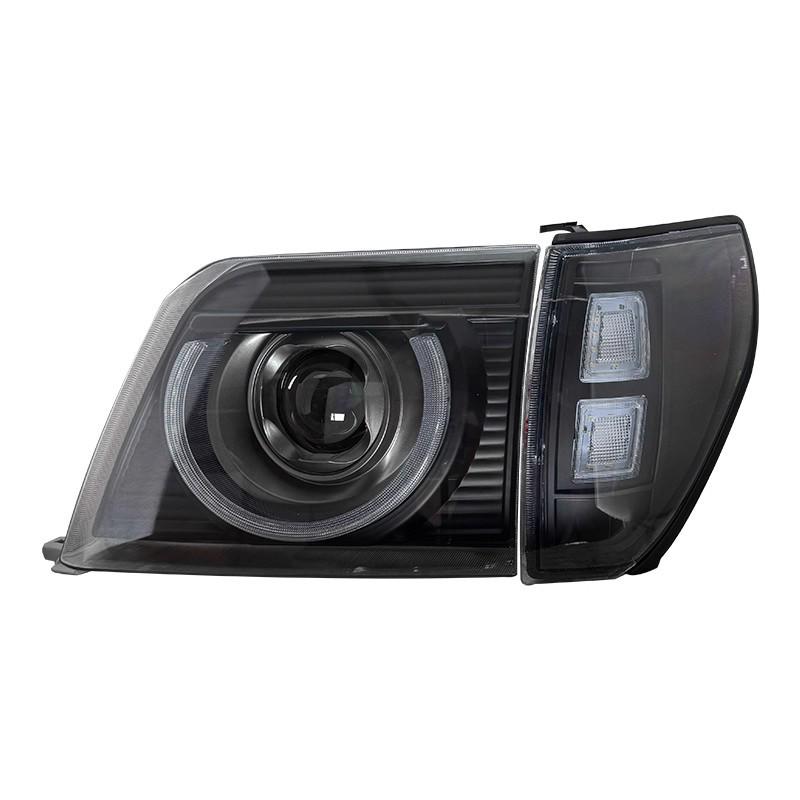 Toyota Old Prado LC90 Defender-Style Headlight Assembly: LED Daytime Lights & Bi-Beam Projector