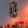 Halloween Swag Wreath for Front Door Scary Mesh Ribbon Boo Swag Garland with Bow for Party Wall Porch Decor