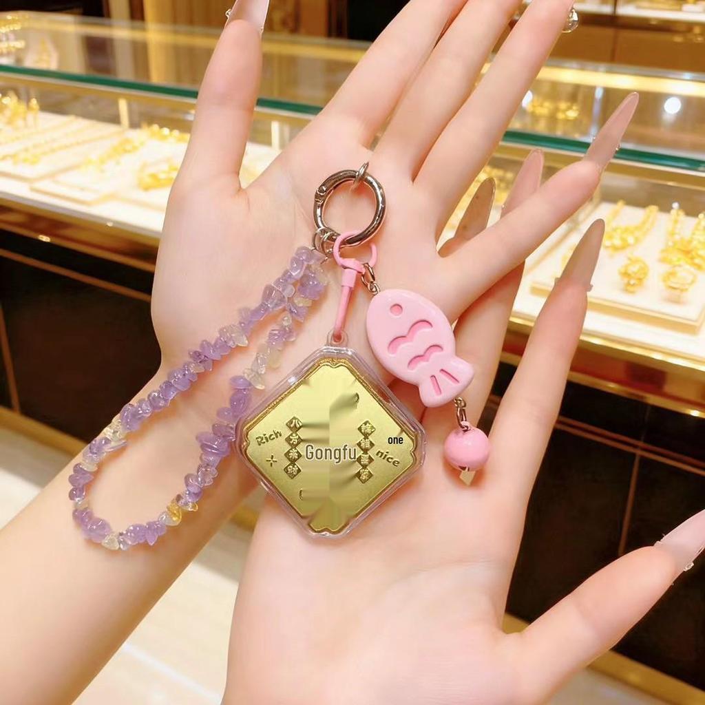 Glücksbringer Gold Handyanhänger & Schlüsselanhänger mit Wasserbucht-Design