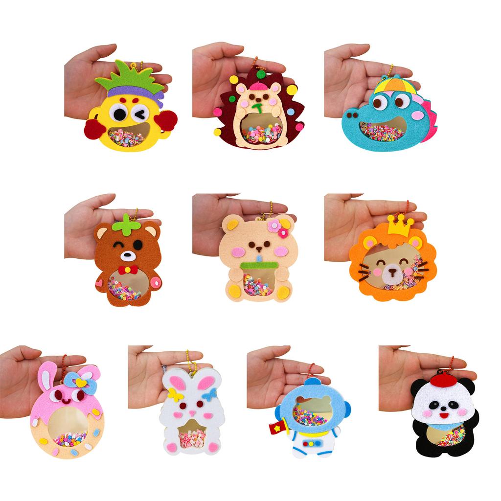 NonWoven Fabric Animal Pendant Craft Kits Making Set for Toddler Early Educational Toy Handmade Hanging Decoration