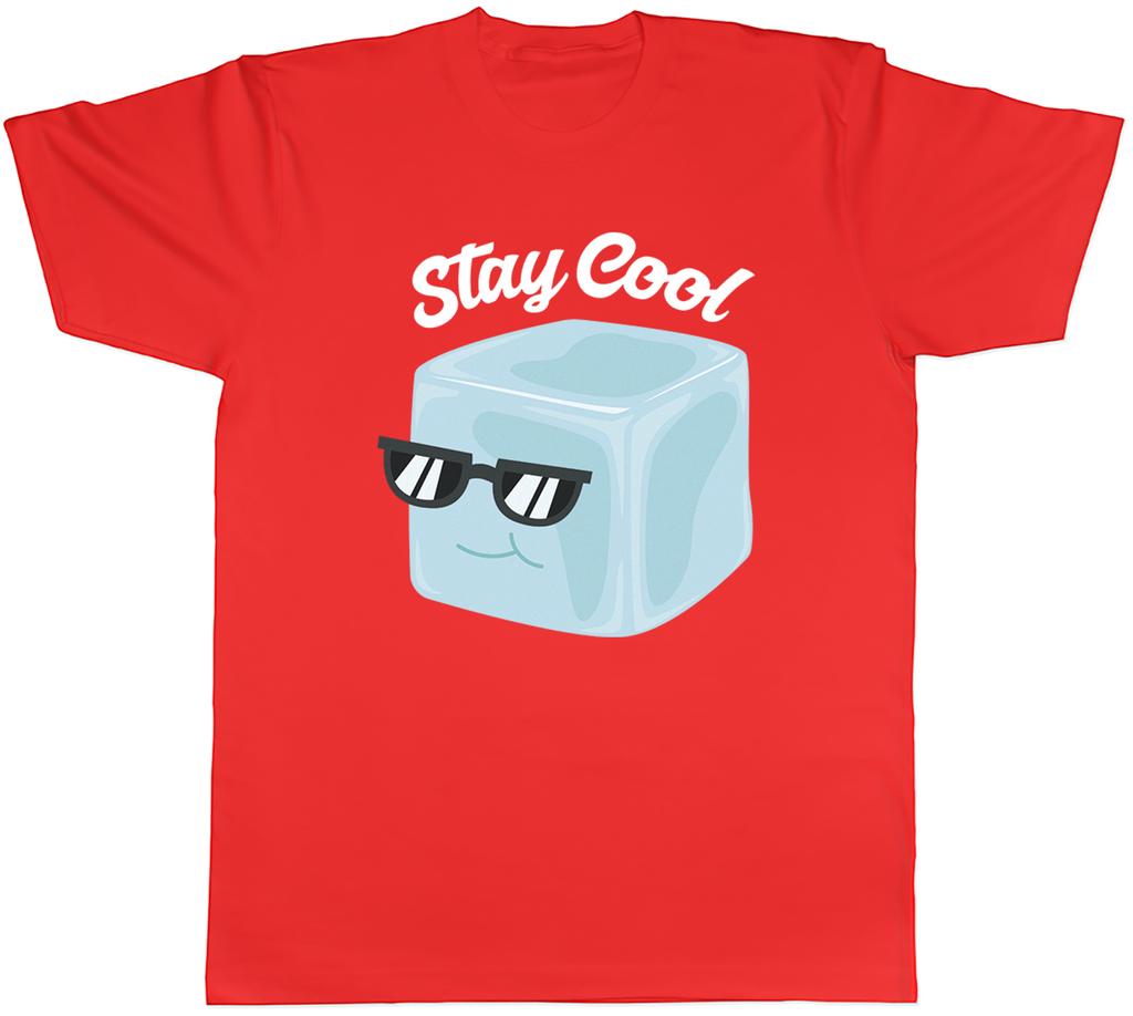 Stay Cool Mens TShirt Ice Cube with Sunglasses Chilled Unisex Tee Gift