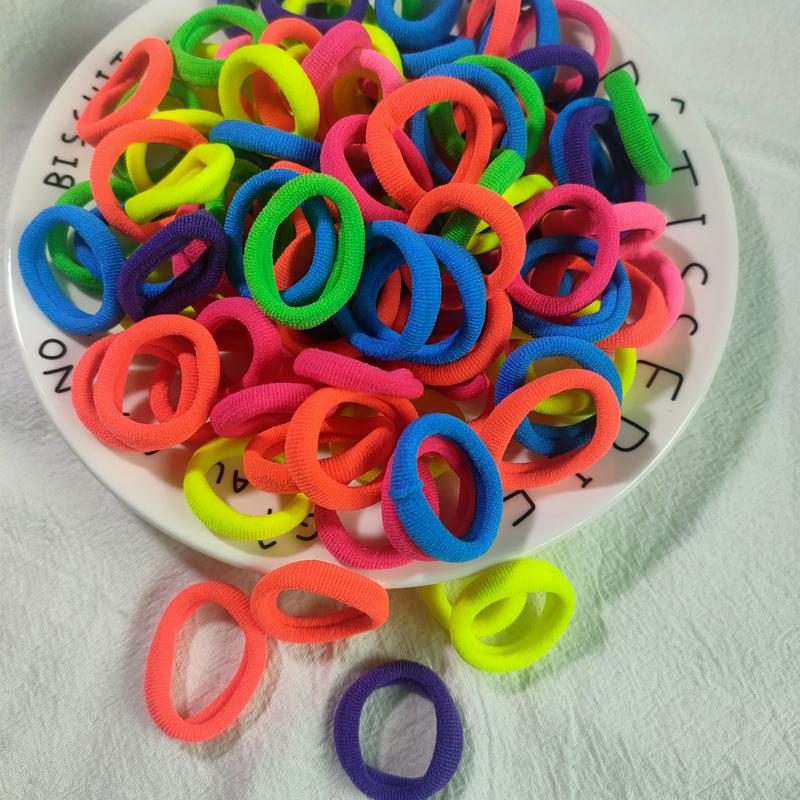 50/100pcs/Set Kids Colorful Nylon Elastic Hair Bands Ponytail Holder Hair Ties Gum Rubber Band Headband Girls Hair Accessories