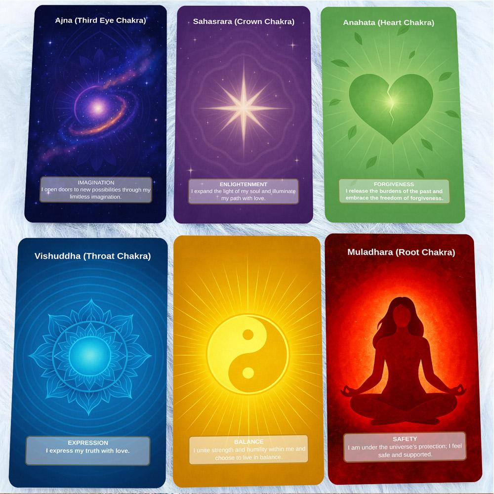 50 Card Deck Chakra Intention Oracle Cards Self-Connection Energy Adjustment Practices Borad Game