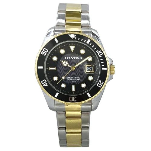 

Klefer Men s Analog Solar Rechargeable Watch with Metal Band, Gold, AV-AM284-BKT