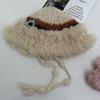 Flower Contrasting Color Knitted Bucket Hat Women's Autumn and Winter Retro Face Small Wool Hat Rabbit Hair Thermal Bucket Hat