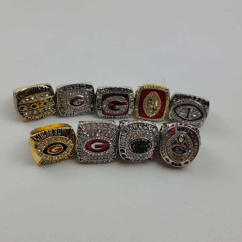 2021 University of Georgia Bulldogs 9-Piece NCAA Championship Ring Replica Set Size 11